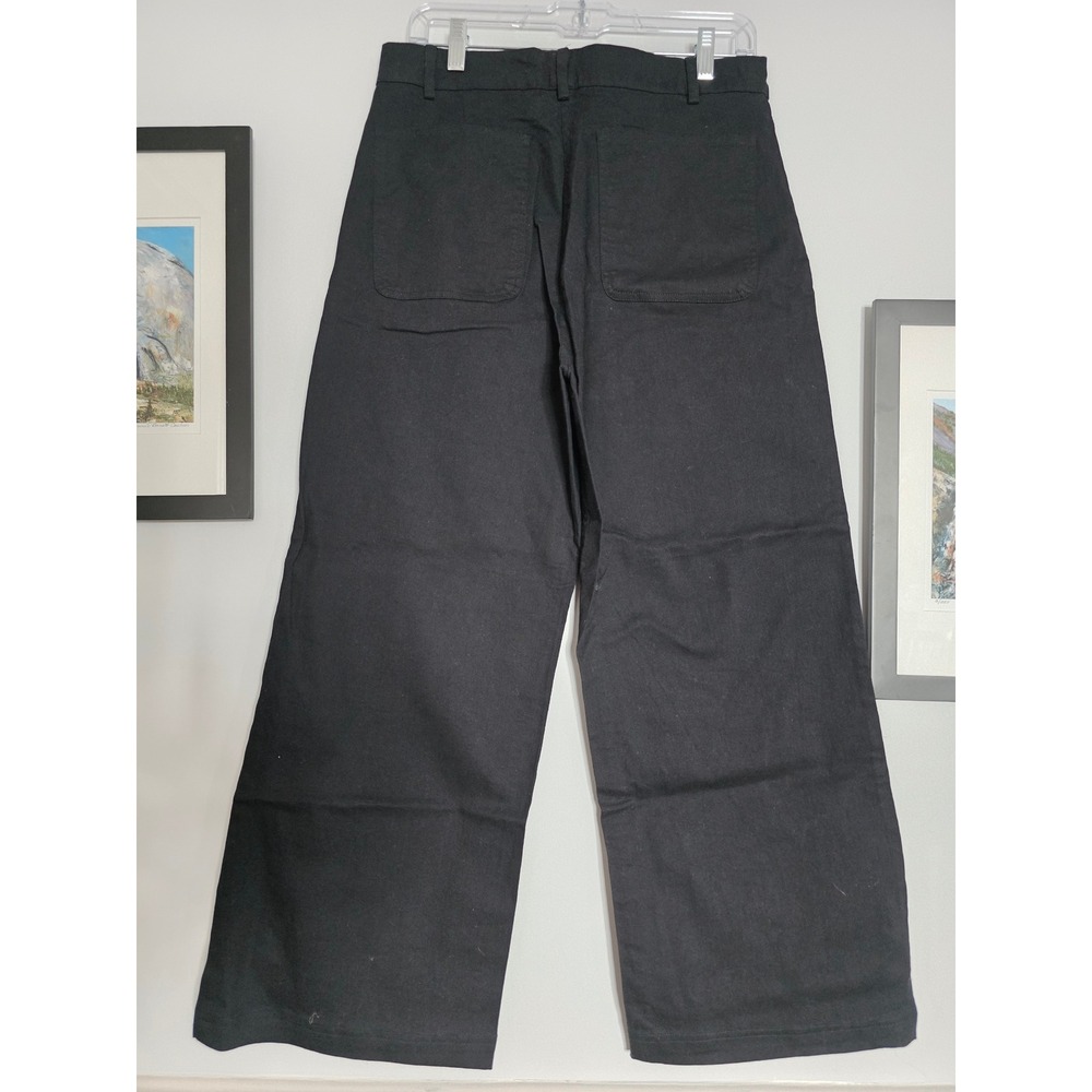 NEW ABLE Aarti Wide Leg Black Crop Pants Size 10 - Picture 7 of 8
